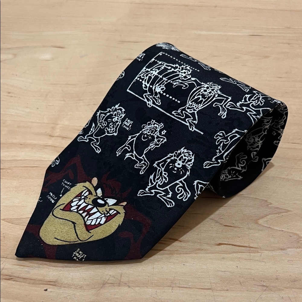 Warner‎ Bros. Black and White Cartoon Character Tie